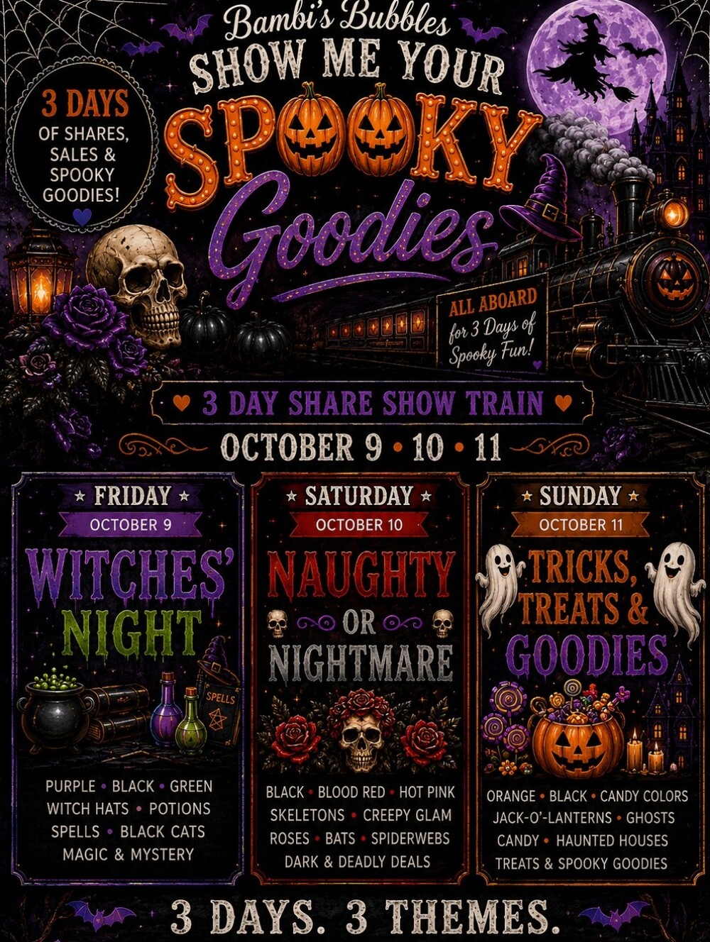 🧜‍♀️Show Me Your Spooky Goodies 3-day Share Show Train October 9•10•11🧌